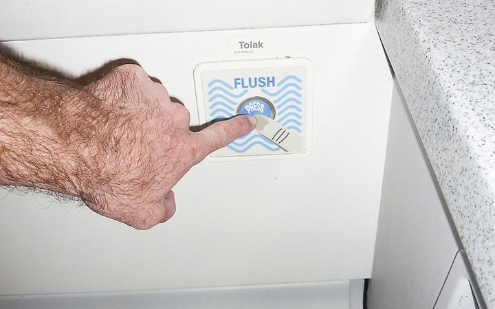 Lavatory flush buttons